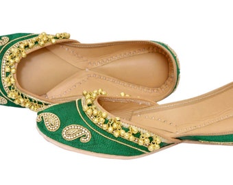 Alluring Leave Green Handmade Pure Leather Jutti820