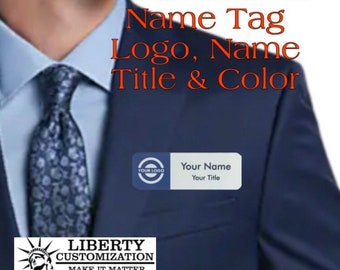 Personalized Magnetic Name Tag - Your Company Logo - Your Name and Position