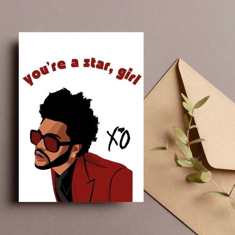 The Weeknd Valentine's Day card, greeting card, anniversary card, funny valentine's day, rap valentine card, printable card