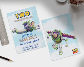 Buzz Lightyear 2nd Birthday Editable Invitation, Customizable Digital and Printable Invite