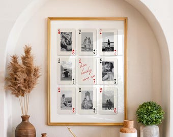 How Lucky Are We - Custom Playing Card Couple Photo Poster| Editable Template
