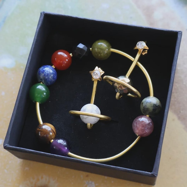Boucles d'oreilles interchangeables Saturn Drop™ : boucles d'oreilles faites main à agencer et à agencer - Liz Fox Roseberry™