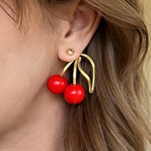 Cherry earrings hotsell etsy