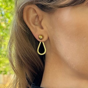 Teardrop Earring Jacket-Backs Liz Fox Roseberry Handmade Jewelry Mix & Match Reversible Silver and Gold Geometric Earrings image 1