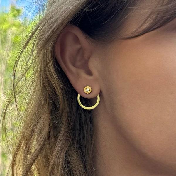 The Small Circle (1/2 Inch) Ear Jackets: Geometric Mix & Match Earrings - Liz Fox Roseberry™
