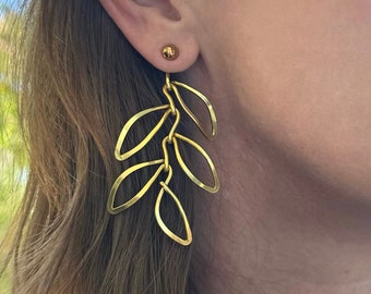 Vine Earring Jackets - Liz Fox Roseberry - Handmade - Mix & Match - Silver - Gold - Floral Earrings - Plant Lover - Lightweight - Free Studs