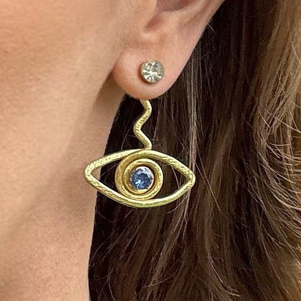 Eyeball Jacket STACKS - Liz Fox Roseberry - Handmade Earrings - Mix & Match - Silver - Gold - Lightweight Earrings - Free Studs