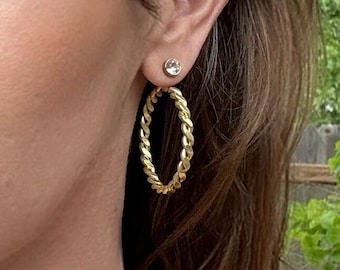 Twisted Hovering Hoops - Turn your stud into a hoop earring! Earring Jackets - Unique Earrings - Liz Fox Roseberry - Lightweight -