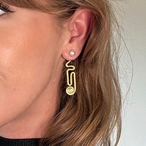 Meandering Jacket STACKS Liz Fox Roseberry Earring Jackets Mix & Match Reversible Earrings Silver and Gold Geometric Earrings image 2