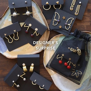 Curated Mystery Trio – Designer&#39;s Surprise, Mix & Match Handmade Earring Jackets