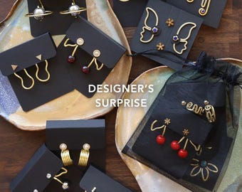 Curated Mystery Trio – Designer's Surprise, Mix & Match Handmade Earring Jackets