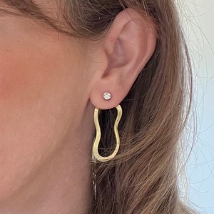 Melting Hoop Ear Jacket-Backs Liz Fox Roseberry Handmade Jewelry Mix & Match Reversible Silver and Gold Geometric Earrings image 10