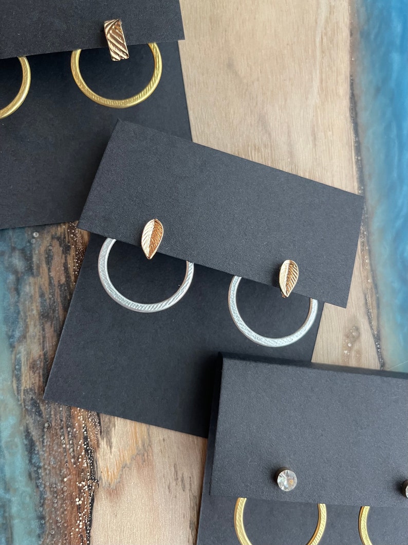 One Inch Circle Earring Jackets Liz Fox Roseberry Handmade Jewelry Mix & Match Silver Gold Geometric Earrings Free Studs image 9