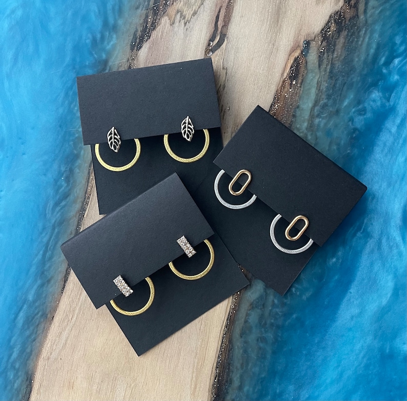 One Inch Circle Earring Jackets Liz Fox Roseberry Handmade Jewelry Mix & Match Silver Gold Geometric Earrings Free Studs image 6