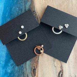 Half Inch Circle Ear Jackets Liz Fox Roseberry Handmade Jewelry Mix & Match Silver Gold Copper Geometric Earrings Free Studs image 5