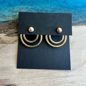 Double Circle Ear Jacket-Backs Liz Fox Roseberry Handmade Jewelry Mix & Match Reversible Silver and Gold Geometric Earrings image 7