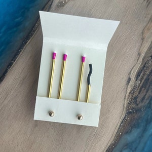NEW HOT PINK Matchstick Earring Jackets - Liz Fox Roseberry - Handmade Earrings - Gold and Silver - Mix and Match - Jacket Backs