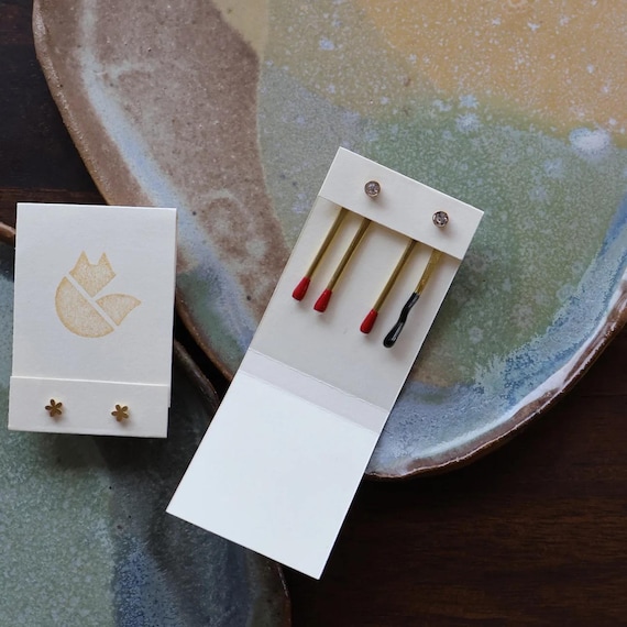 Red Matchstick Earring Jackets: Handmade Jewelry, Gifts for Her - Liz Fox Roseberry™