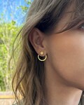 Half Inch Circle Ear Jackets - Liz Fox Roseberry - Handmade Jewelry - Mix & Match - Silver - Gold - Geometric Earrings - Free Studs