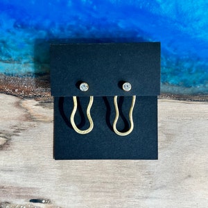 Melting Hoop Ear Jacket-Backs Liz Fox Roseberry Handmade Jewelry Mix & Match Reversible Silver and Gold Geometric Earrings image 1
