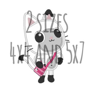 panda cat appliqué design