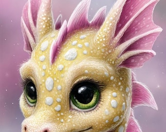 Baby Dragon Art, Fantasy Dragon, Cute Dragon PNG, Dragon and Flowers, Magical Creature, Dragon Clipart, Whimsical Art, Pastel Dragon,