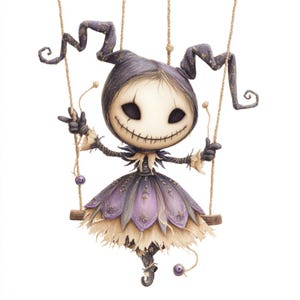 Haunted Puppet, Creepy Doll, Gothic Marionette, Scary Toy Art, Halloween Doll, Spooky Decor, Puppet Artwork, Ghost Puppet, Dark Fairy Doll