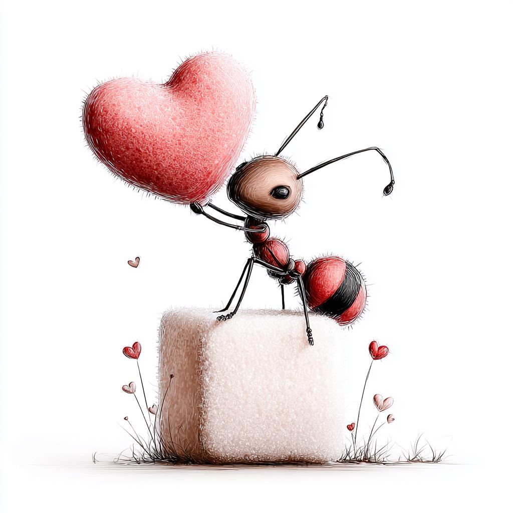 Heart Carrying Ant CLIPART, Romantic Love Bug Illustration, Whimsical ...