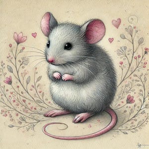 Ratón de la cosecha, ratón lindo, ratón de San Valentín, ratón caprichoso, roedor romántico, ratón del amor, imágenes JPG
