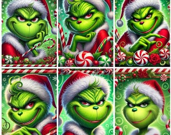 Christmas Grinch clipart bundle (4), Grinch Christmas, Grinch Holiday inspiration, Green Man, Grumpy Man, JPG clipart, 300dpi
