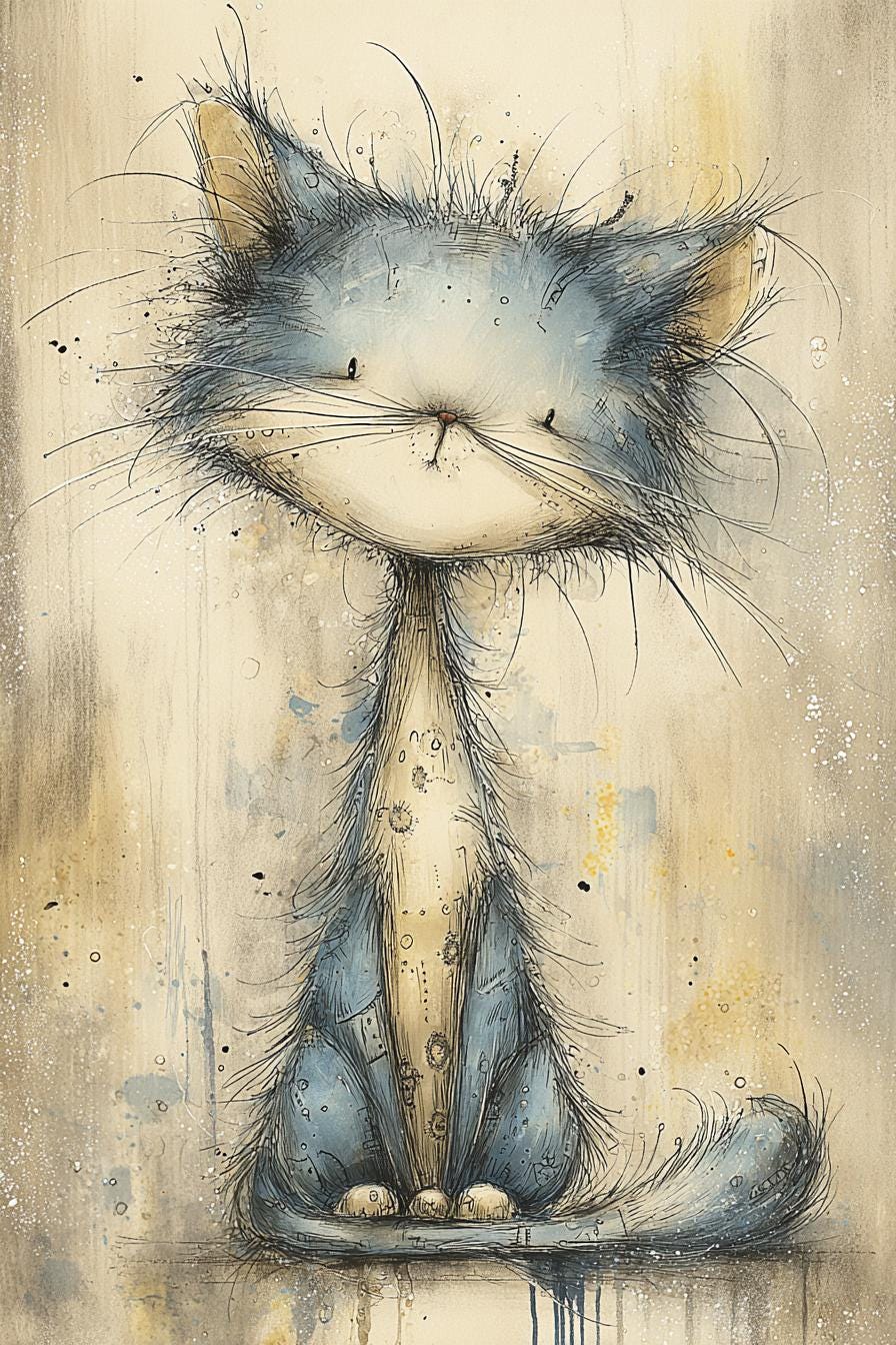 Whimsy Os Whimsical Cat, Stitched Cat, Patchwork Cat, Creepy Cute, Gothic Decor ...