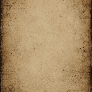 May include: A vintage-style paper background with a sepia tone, featuring aged textures, dark borders, and faint script. Decorative corner elements and compass-like designs add to the antique aesthetic. Ideal for scrapbooking, invitations, or themed crafts.