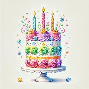 Gâteaux d'anniversaire fantaisistes, gâteaux d'anniversaire, desserts de fête, gâteries de fête, modèles de gâteaux, gâteaux de fête, célébrations, anniversaire, image JPG