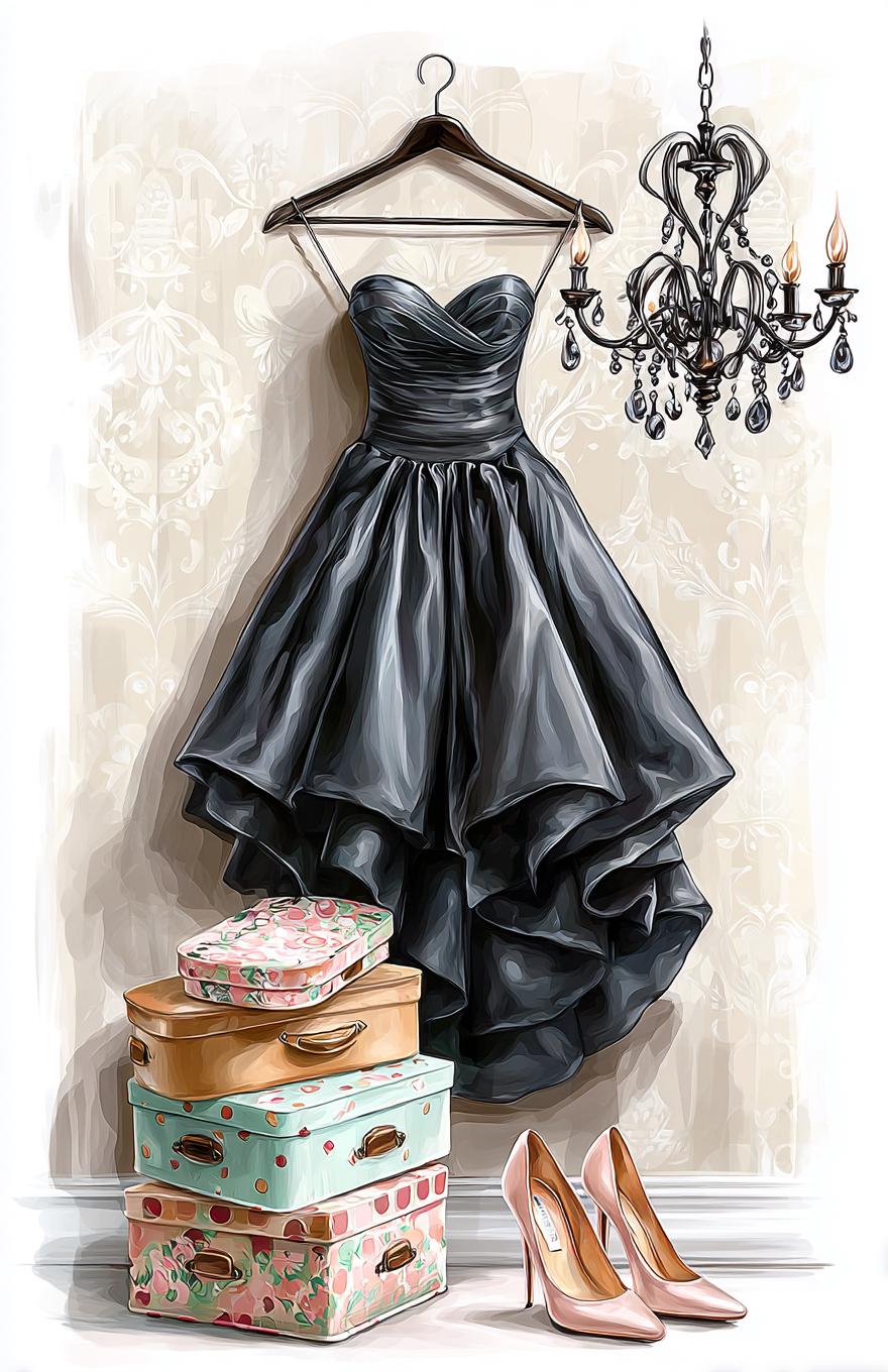 strapless open back dress Off the Shoulder Black Burgundy Prom Dresses, Black Wine Red Long Form main image 1