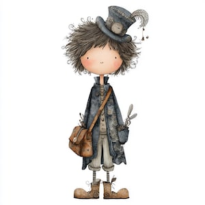 whimsical boy, quirky kid, fairy tale boy, cute boy art, storybook kid, fantasy child, magical boy, vintage look, watercolor boy