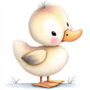 Anatroccolo carino, disegno di un anatroccolo, anatra soffice, anatra pastello, clipart di anatra, anatra da asilo nido, anatroccolo morbido, uccello bizzarro, illustrazione di anatra