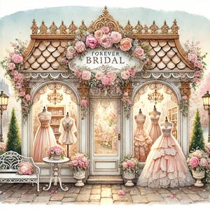 Brautgeschäft, Hochzeitskleid, Dress Shop, Brautkleid, Hochzeitskleidung, wunderliche Cliparts, JPG-Bilder