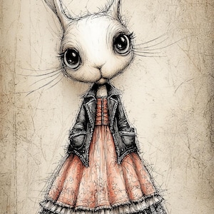 creepy cute dress Evil Bunny Dress Long Sleeve Sweater Creepy Cute