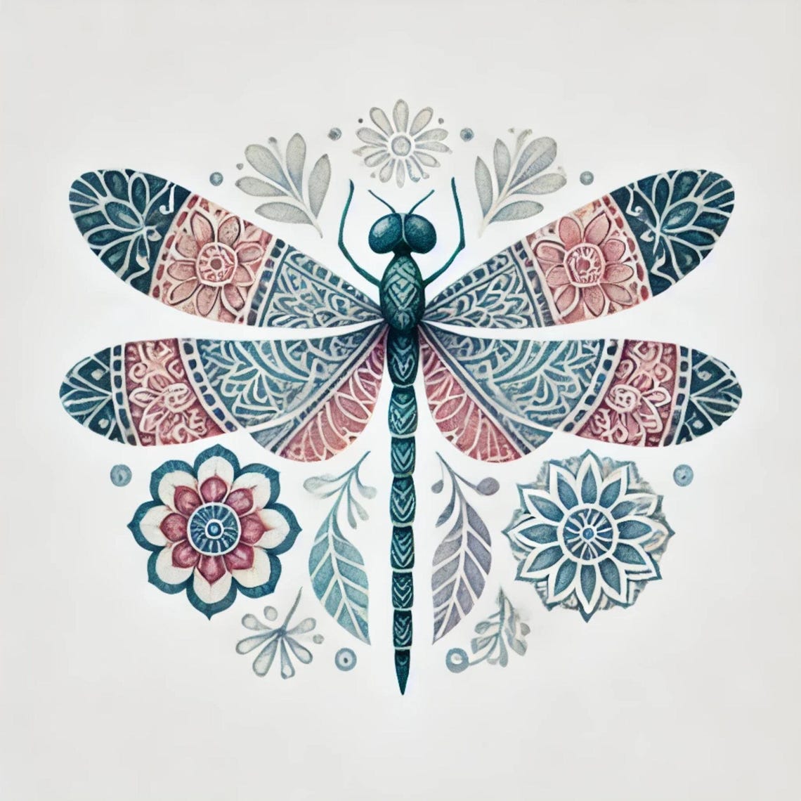Dragonfly Patterns Mandala Dragonflies Intricate Wings Geometric Art 
