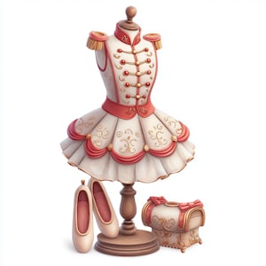 Vestido quebra-nozes, traje de balé, fantasia de feriado, balé feminino, conjunto de Natal, soldadinho de brinquedo, decoração de balé, vestido tutu vermelho, saia festiva