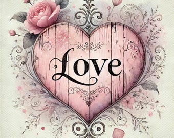 10 Whimsical Love Heart clipart, Love jpg, Love images, Valentines Day, Romance, Hearts, Celebrations, JPG images, cardmaking, scrapbooking