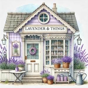 Loja de presentes de lavanda, presentes de lavanda, boutique de ervas, loja de presentes de spa, bem-estar floral, decoração de lavanda, presentes tranquilos, aromaterapia, imagens JPG