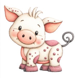 Cerdo de granja, Cerdo lindo, Arte de cerdito, Cerdito bebé, Cerdo de dibujos animados, Cerdo de guardería, Dibujo de cerdo, Clip de animal, Cerdo kawaii