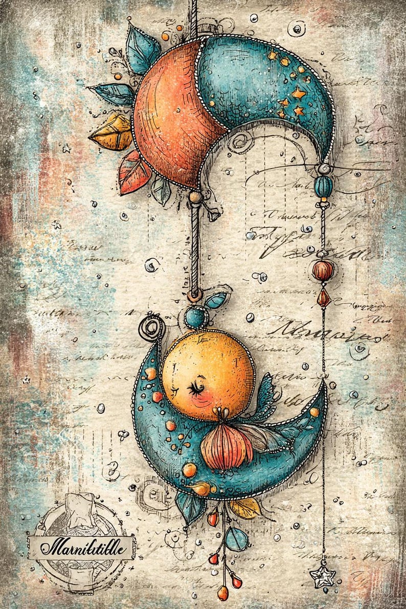 Stellar Whimsy Art Print Set, Whimsical Steampunk Star Illustrations ...