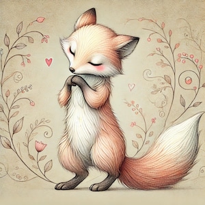 Fabian Fox, renard mignon, renard de la Saint-Valentin, renard fantaisiste, renard amoureux, renard des forêts, animaux de la forêt, images JPG