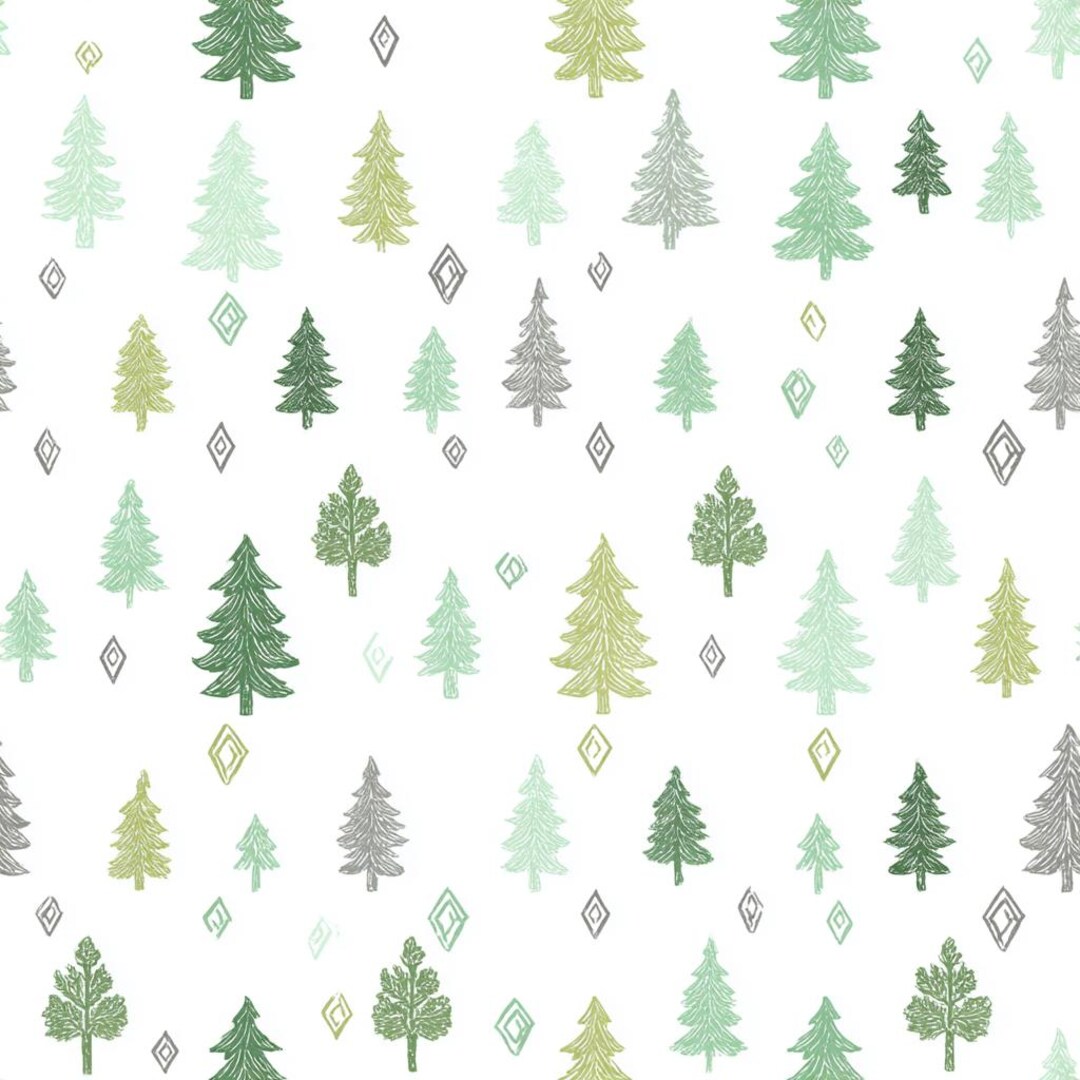Green Trees, Forest Art, Evergreen Print, Tree Pattern, Pine Decor ...