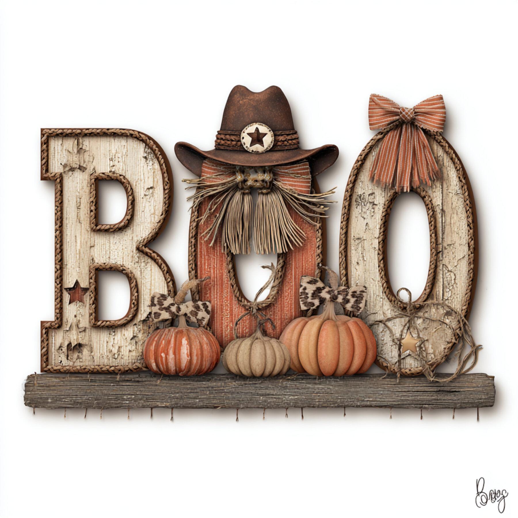 Rustic Boo Sign Cowboy Halloween, Boo Sign, Rustic Decor, Fall Pumpkins, Burlap Bow ...