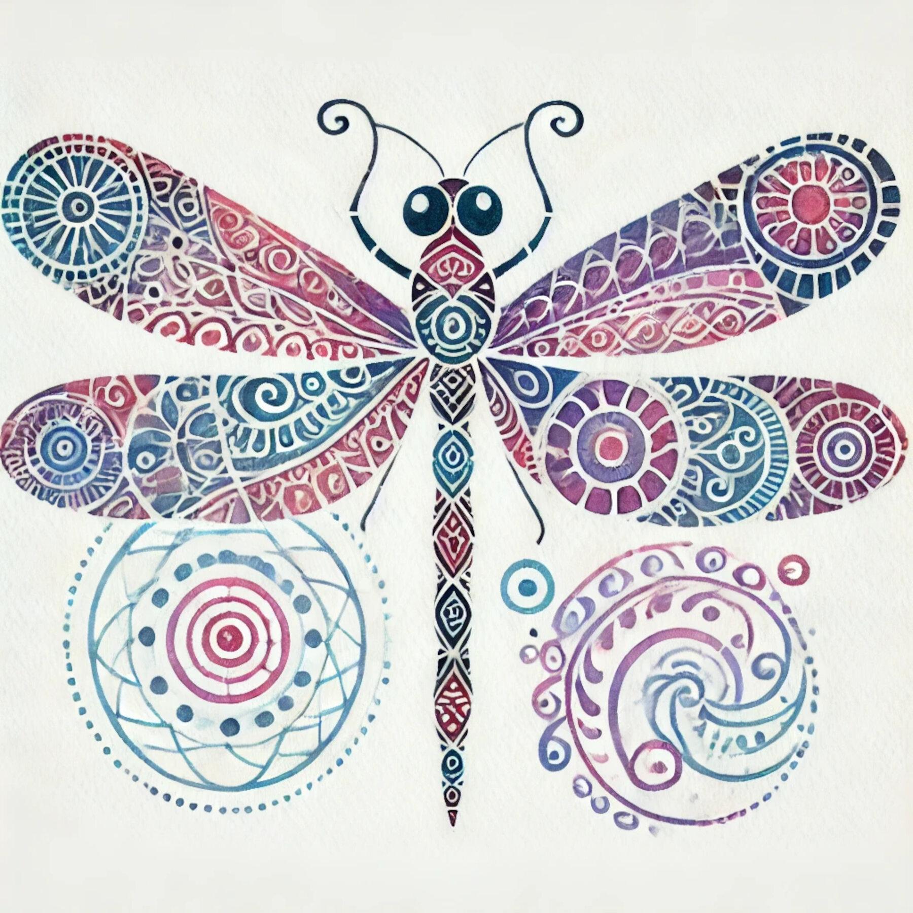 Dragonfly Patterns, Mandala Dragonflies, Intricate Wings, Geometric Art ...