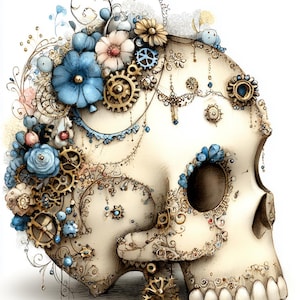 Steampunk Halloween CLIPART, Potion Bottles Spell Book Key Lantern, Clockwork Objects, Victorian Mechanical Decor Set