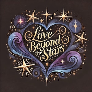 Galaxy of Love, kosmische hartkunst, melkwegliefdeontwerpen, romantische sterrenkunst, hemelse illustraties, kunst met universum-thema, JPG-afbeeldingen